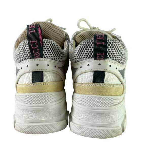 GUCCI White Leather & Mesh Flashtrek Women's Sneakers Made in Italy 38 - 8US - Picture 8 of 12